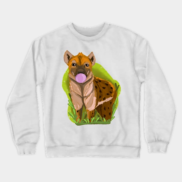 Hyena with bubble gum Crewneck Sweatshirt by Antiope